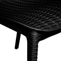 Fauteuil de salle à manger en plastique PP empilable noir design en rotin pour balcon jardin patio porche