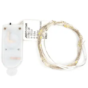 Ghirlanda di luci LED con filo di rame, bianco caldo, 2 m, funzionamento a batterie; ideale per la decorazione di interni e - Product Image 3