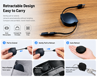 Câble de charge rapide rétractable universel 2 en 1 Type C/Micro USB pour téléphones mobiles IPhone/Android Imprimante (cuivre pur)
