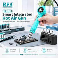 Pistolet à air chaud intelligent RF4 H11 avec buse détachable et rangement 500 ℃   Chauffage concentré léger et portable pour la réparation de tablettes