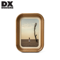 DX DESIGNS Bingkai Foto Kayu Solid Persegi Panjang Bulat 4x6 5x7 8x10 Inci Bingkai Gambar Kayu Rustic untuk Meja dan Dinding Dekorasi Rumah