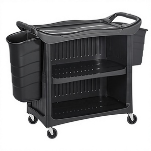 Chariot <span class=keywords><strong>utilitaire</strong></span> en plastique à <span class=keywords><strong>3</strong></span> niveaux avec roues, chariot de service robuste pour restaurant, hôtel, cantine - Product Image 1