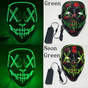 Ourwarm personnalisé horreur Clown <span class=keywords><strong>LED</strong></span> néon <span class=keywords><strong>Halloween</strong></span> <span class=keywords><strong>masque</strong></span> léger soie fête <span class=keywords><strong>masque</strong></span> pour mascarade <span class=keywords><strong>Purge</strong></span> effrayant Clown Costume Prop - Product Image 4