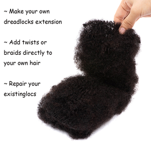 KAMA 100% Cabello humano Dreadlock Extensión Loc Extensión Afro Kinky Cabello humano Crochet para trenzas Locs Reparación - Product Image 3