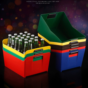 Chất lượng cao PP Bar Cube vuông dày công suất lớn đồ uống rượu bia nhựa rắn màu xanh lá cây Xô đá - Product Image 1