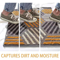 Tapis de porte doux gris antidérapant lavable en machine pour tapis de trappeur de saleté extérieur d'entrée de porte d'entrée
