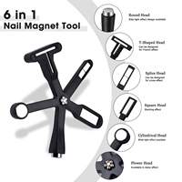Aimant en forme de croix 6 en 1 pour ongles 3D, outil professionnel, aimant œil de chat pour Nail Art DIY, nouveauté