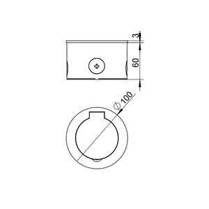Caja de Piso Redonda Cromada con Acabado Pulido y Enchufe de Alimentación Único para Montaje en Pared o Piso - Product Image 5