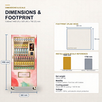Distributeur automatique de boissons et de collations Yunyin T5 49 pouces avec écran tactile, refroidissement par compresseur, capacité personnalisable, garantie 1 an