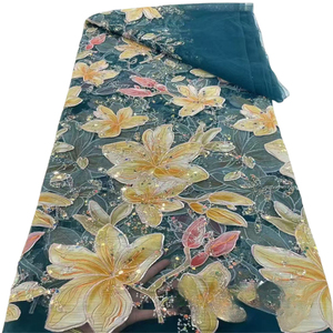 Ni. Ai màu tím hoa đính cườm thiết kế với sequins thêu đính cườm Sequins ren cưới ngọc trai ren Wedding party Dress - Product Image 2