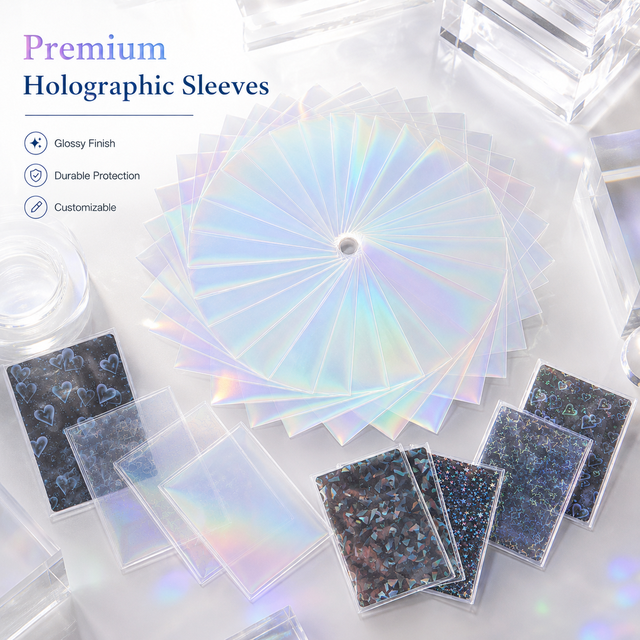 Holographic Card Sleeves Custom Pattern Available Premium Protection Clear Display Custom Logo Packaging for Photo Cards