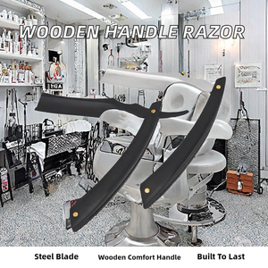Maquinilla de Afeitar Facial Reutilizable No Eléctrica con Mango de Madera y Hoja de Acero Inoxidable, MOQ Bajo - Product Image 2