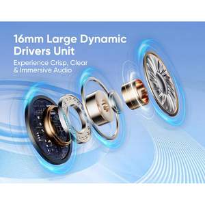 Auriculares de Conducción Ósea de Oreja Abierta, Resistentes al Sudor IPX6, Ligeros, Deportivos, Inalámbricos, 33 Horas de Duración de Batería, con Botón - Product Image 1