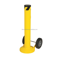 Borne de sécurité Portable avec roues avertissement de sécurité mobile garde de stationnement en acier bornes amovibles poteau de signalisation de stationnement de circulation