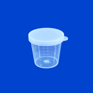 Gobelet à urine médical Wantong 30 ml en plastique avec couvercle, gobelet gradué pour usage médical - Product Image 2