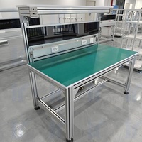 Tables en fer d'établi en aluminium antistatique détachables avec lumières LED et tabouret