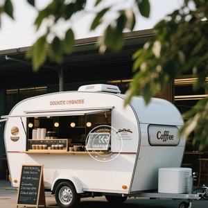 Cuisine mobile vintage entièrement équipée, remorque de café, chariot de vente de rue, camion de crème glacée en fibre de verre, pour snack et hot-dog. - Product Image 4