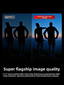 กล้องกีฬาสำหรับ Osmo Action 5 Pro 4K เซ็นเซอร์ CMOS กันน้ำหน้าจอสัมผัสกล้องกีฬาสำหรับทัวร์สกีคืน vlogused - Product Image 1