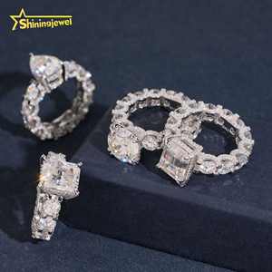 Mode Männer Diamantring Moissan ite Iced Out Runde Hip Hop Ring 925 Silber Moissan ite Hochzeits versprechen Ring Pass Diamond Tester - Product Image 6