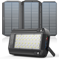 Banco de Energía Solar de 20,000 mAh con Panel Solar Plegable, Luz de Advertencia y Carga Rápida para Camping, Emergencias al Aire Libre y Senderismo 2026