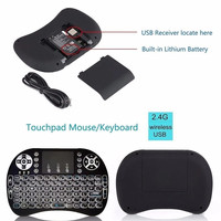 Mini Teclado Inalámbrico I8 al por Mayor de Fábrica, Retroiluminación de 7 Colores, Panel Táctil de 2.4G, Universal para Android TV Box, PC, Pad, HTPC, X-Box