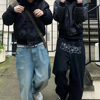 Jean décontracté baggy en denim délavé style streetwear tendance pour homme