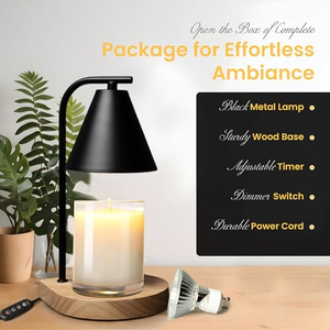 Lámpara Calentadora de Velas Moderna de Madera Más Vendida en 2024, Personalizable, con Temporizador y Regulador de Intensidad - Product Image 5