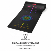 Tapis de yoga Yugaland Power Yoga Pro en caoutchouc PU lisse, antidérapant, naturel, pour la force du tronc et le Pilates, vente en gros