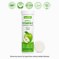 Comprimé effervescent à la vitamine C sans sucre pour adultes certifié GMP, saveur naturelle de fruits, pour l'immunité quotidienne et la gestion de l'énergie