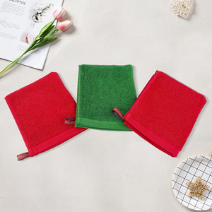 ผ้าเช็ดครัวสี่เหลี่ยมผ้าฝ้ายแท้สีพื้น 30x35 ซม. สีแดงและสีเขียว เป็นมิตรกับสิ่งแวดล้อม สำหรับใช้ในบ้านและร้านอาหาร - Product Image 2