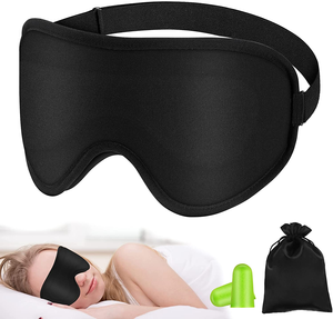 Masque de sommeil 3D en soie, 2 pièces, bonne qualité, <span class=keywords><strong>cache</strong></span>-<span class=keywords><strong>yeux</strong></span> Portable, pour voyage, pour la sieste, couvre-<span class=keywords><strong>yeux</strong></span>, masque de nuit - Product Image 1