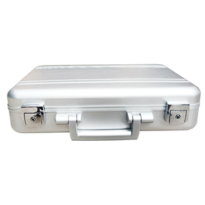 Vernice su misura breve caso di alluminio argento del metallo di affari mens valigetta del computer portatile dura di caso di immagazzinaggio tool box con vano - Product Image 3