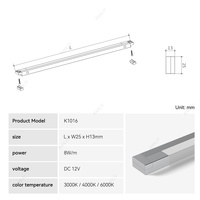 Barre lumineuse LED moderne en aluminium à montage en surface pour armoires de cuisine, placards et tiroirs, éclairage intérieur, CRI 90 élevé, installation facile, garantie 3 ans