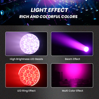 Projecteur LED mobile 19x15W Zoom RGBW 4-en-1 pour DJ, discothèque, scène, fête - Lumière de scène LED Pixel DMX à tête mobile