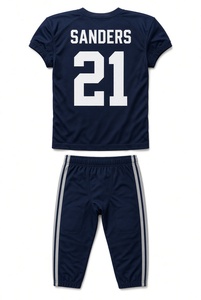 Conjunto de Uniforme de Fútbol para Niños de la Mejor Calidad, Azul Marino, Manga Corta, Cuello Redondo de Malla, con Pantalones - Product Image 6