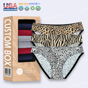 Logo personnalisé confortable <span class=keywords><strong>culotte</strong></span> sans trace taille basse imprimé léopard slips coton entrejambe De Mujer Sexy femmes sous-vêtements - Product Image 1