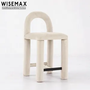 WISEMAX FURNITURE Moderne Luxus-Bar möbel Barhocker aus weißem Samt für Restaurants