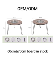 Vente en gros de thé bouilli à la cuisinière pour l'extérieur Table de pique-nique en bois pour barbecue Table de camping pliante ronde portable pliable