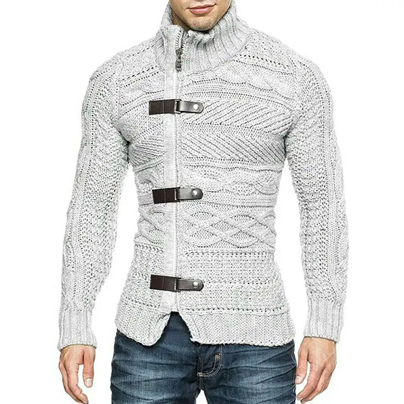 Schneckenhaken Herren Winter Designer Pullover Jackette Herren Kardigan Hoher Hals Pullover für Herren