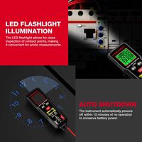 HT93 2000 Counts Deteksi Urutan Fasa Tegangan Tanpa Kontak True RMS AC DC Tegangan Multimeter Digital Pintar Kecil