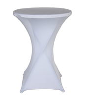 Housse de table extensible noire en spandex pour bar, mariage, fête, cocktail, pub, table ronde, ajustée et élastique, vente en gros