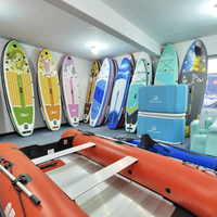 Planche de SUP gonflable tout usage, construction durable en PVC et EVA, design portable, comprend pompe, ailerons et leash-5