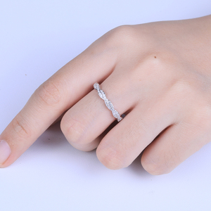 Anillo de Compromiso de Oro Rosa con Circonita Cúbica Chapada en Rodio para Mujer, Diseño de Espiral, de Sun Star Jewelry Supplier - Product Image 6