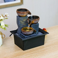 Petite fontaine à eau circulante, ornement de table pour salon, fontaine zen en plastique à eau courante, décoration moderne artisanale