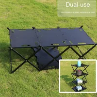 Mesa Plegable Portátil de Acero al Carbono, Diseño Moderno y Ligero para Exteriores, Ideal para Campismo, Barbacoa y Picnic