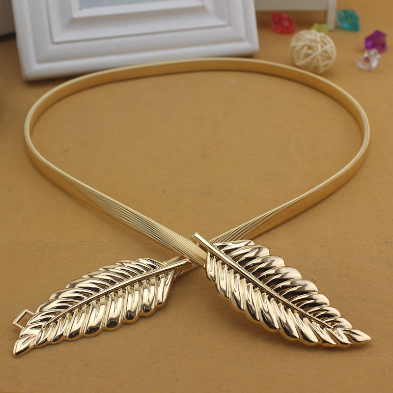 Wholesale Golden Metal Chains Belt Leaf Metal Chain Belt Leaf gold Chain Belt women,120 Pieces