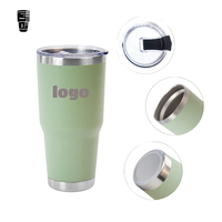 Gobelets de voyage isothermes en acier inoxydable à double paroi, revêtement poudré, 30 oz, avec couvercles et pailles, personnalisables avec logo