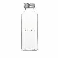 Vente en gros de bouteilles carrées biodégradables PLA de 500 ml, qualité alimentaire, avec bouchon en aluminium, conteneur écologique pour l'emballage de sodas, de jus et de boissons