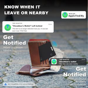 Localizador de Cartões MFI para Idosos, Carteiras, Bagagens e Animais de Estimação com Rastreamento <span class=keywords><strong>GPS</strong></span> em Tempo Real e Função Encontrar (iOS Finder) - Product Image 4