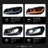 Feux de voiture AKD pour Golf 6 2009-2012 R20 Golf6 MK6, phares LED dynamiques, modification et mise à niveau, design yeux de loup, clignotants